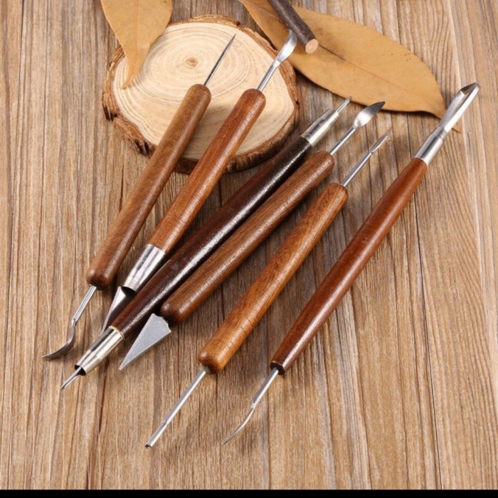 

Terlaris Clay Sculpting Tools Wax Set 6 Carving Ukir Polymer Wood Ceramic
