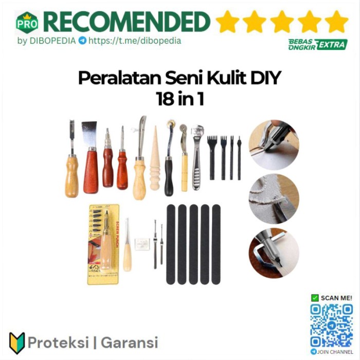 

Peralatan Seni DIY Kulit 18in1 Leather Craft Stitching Tool Set WA134