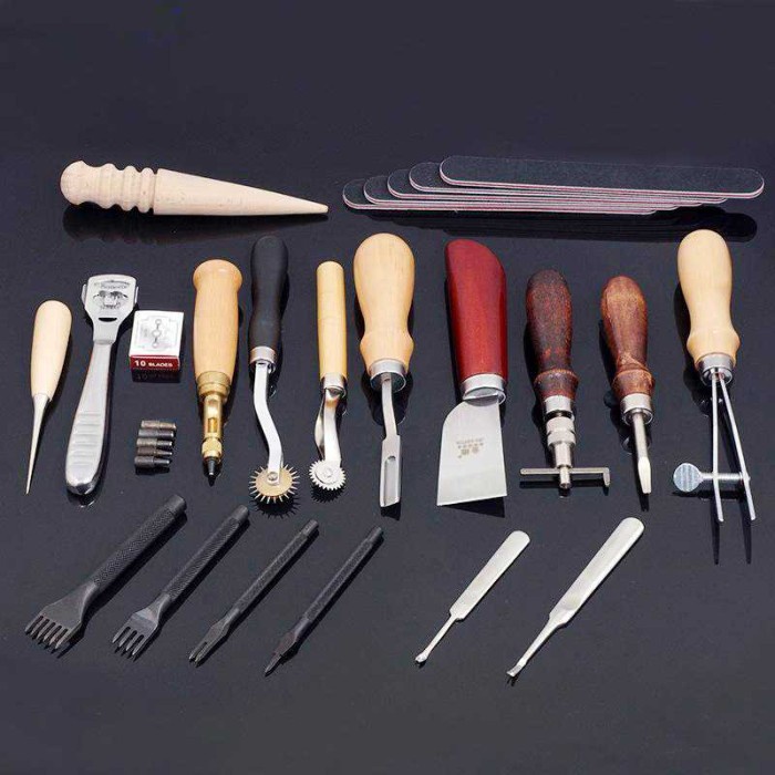 

18pcs Pro DIY Tool Kit Leather Craft Tools Kerajinan Kulit Set JS