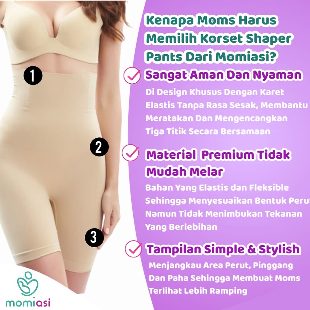 Moasi - Celana Korset Gecil Perut Wanita Pasca Melahirkan Wanita Jumbo Infrared Kawat Yangga