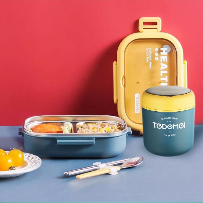 Lunch Box Set 3in1 Tedemei / Lunch Box Bento Stainless Steel