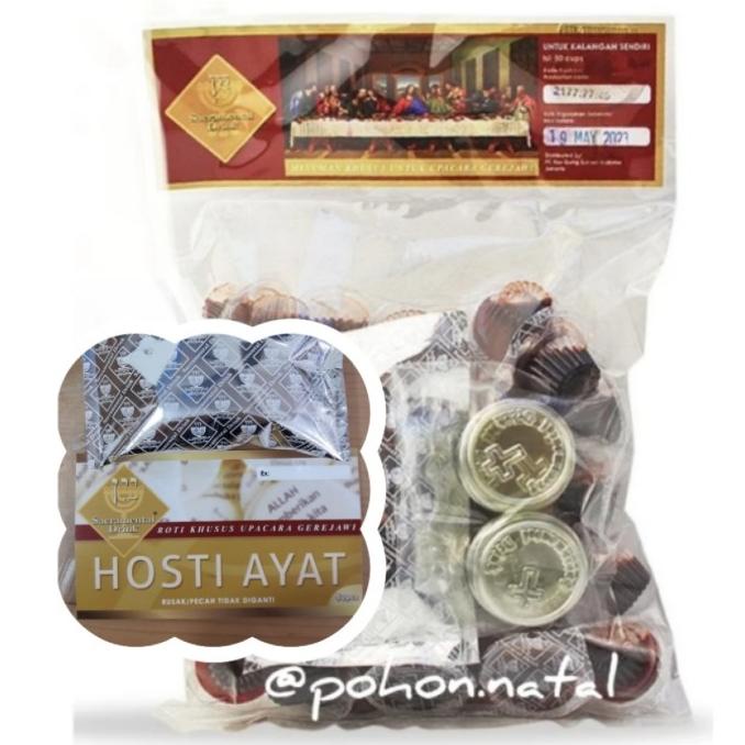 

Anggur Cup Ros Gung + Hosti ayat kecil Roti Perjamuan Kudus isi 50