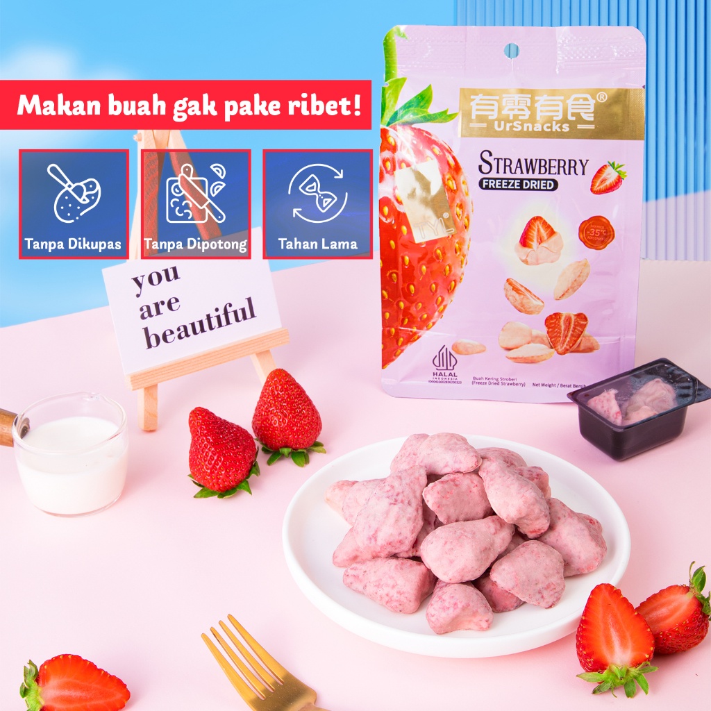 

Bundle Of 2 - Freeze Dried Keripik Sehat Strawberry 22Gr + 22Gr Buah Vakum Celan