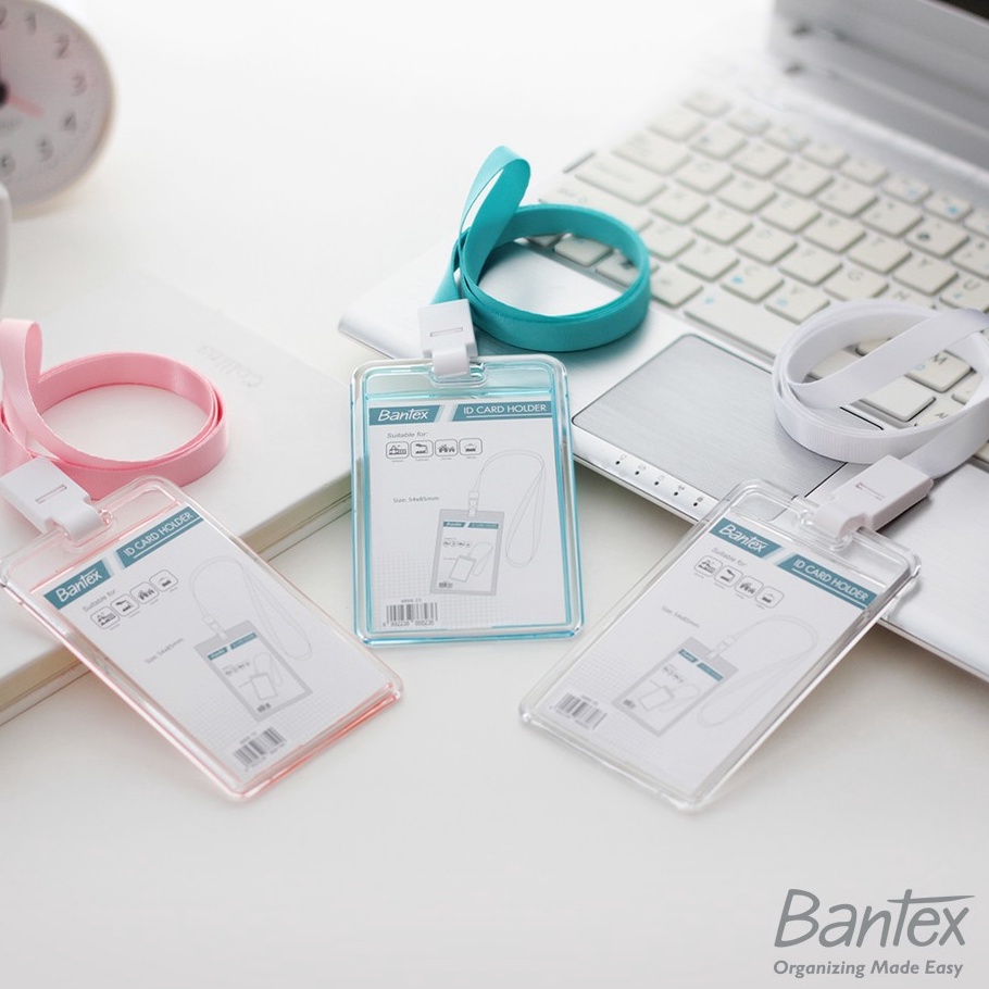

✣Pasti Murah✢↔ Bantex Transparent ID Card Holder Lanyard Portrait #8868 095 ➥