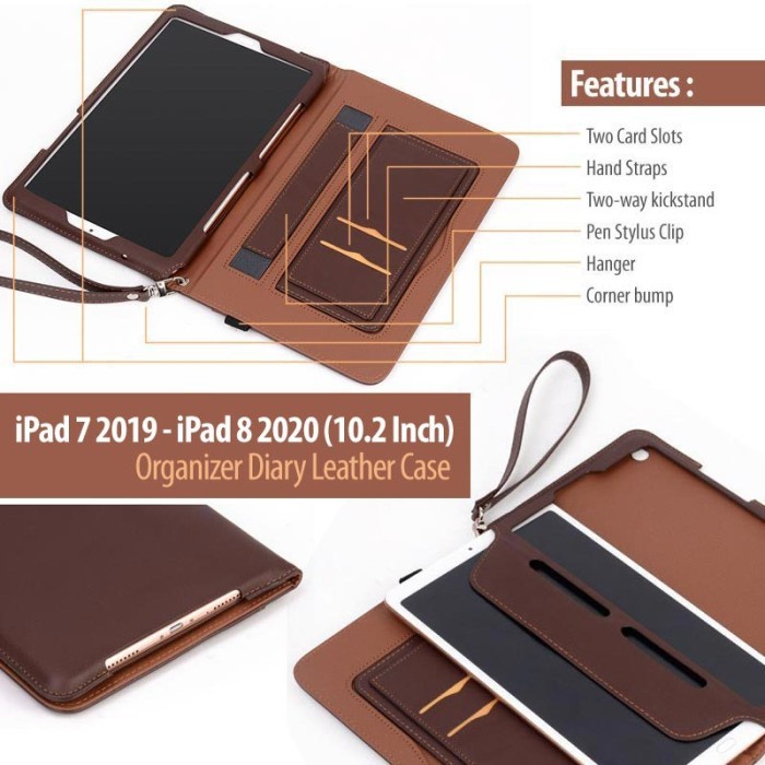 Terlaris Ipad 9 9Th Gen 2021 10.2 Inch - Organizer Diary Leather Book Case