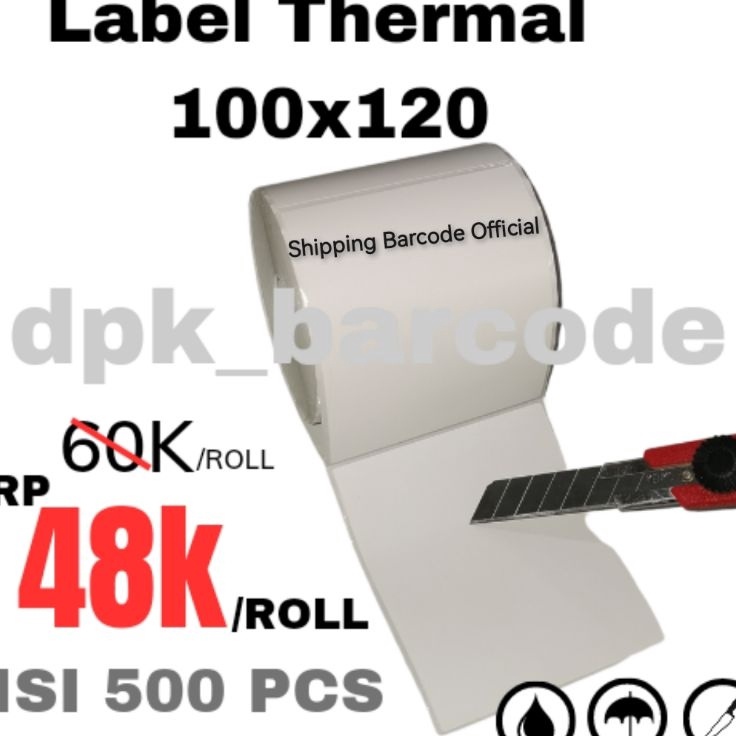 

✻Terlaris★➟ Label Thermal 100x120 isi 500pcs, Kertas Thermal 100x120, Kertas Resi 100x120, Label Thermal 100x120, Barcode Label 100x120 core 1 inch Z76