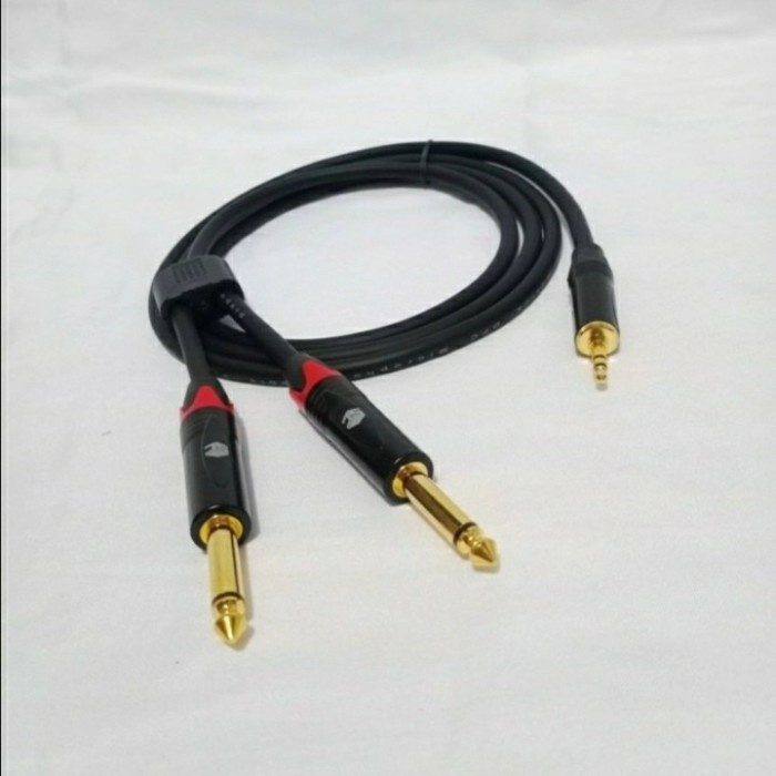 Kabel Audio Canare 3Mtr Jack 3.5Mm Stereo Male To 2 Akai 6.5Mm Male