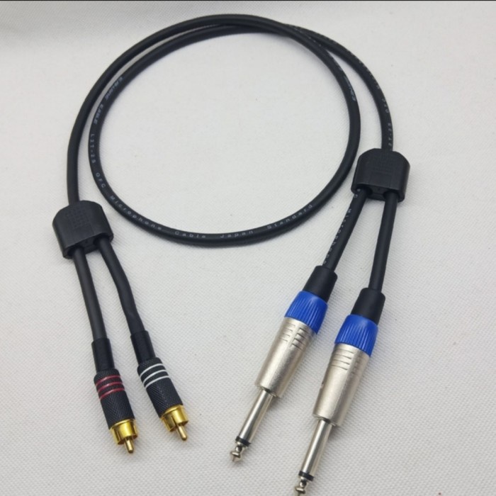 Kabel Audio Canare 3Mtr Plus 2Jack Rca To 2 Akai 6.5Mm Male