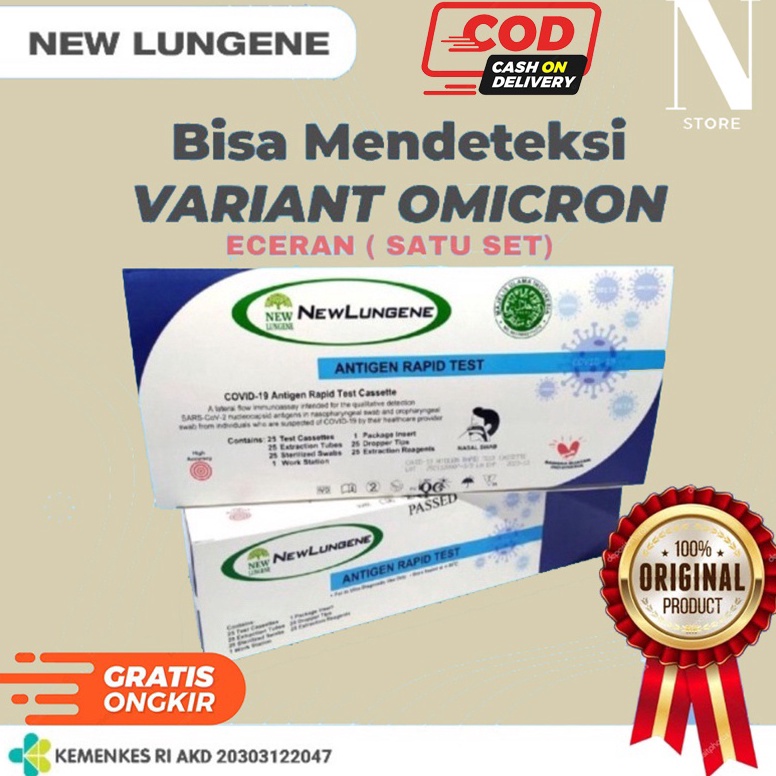 byot -73 [BISA COD] New Lungene Antigen Swap Biru Termurah Eceran 1 pcs bisa detect Omicron dan Delt