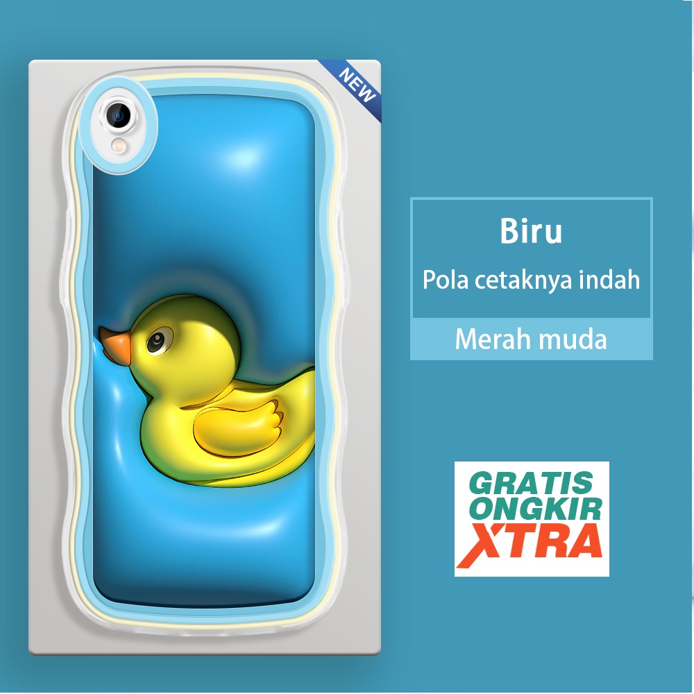 OPPO A37 A37F A53 2020 A52 A54 2021 A55 A57 2022 A59  Casing Ponsel  Bebek kuning kecil 3D  warna-wa