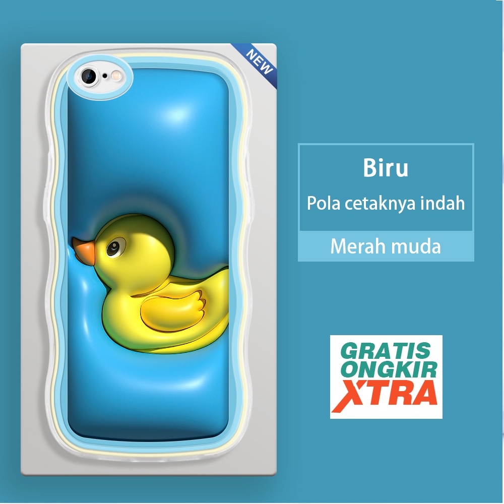 Apple iPhone 6 6S 7 8 11 PRO PLUS SE X XR XS MAX  Casing Ponsel  Bebek kuning kecil 3D  warna-warni 