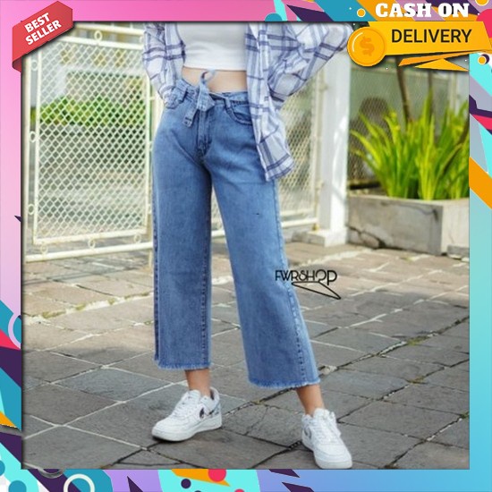 Celana Jeans Wanita High Waist Kulot Viral Celsna Jen Wanits Clana Jin Highwaist Promo Celna Jens Ws