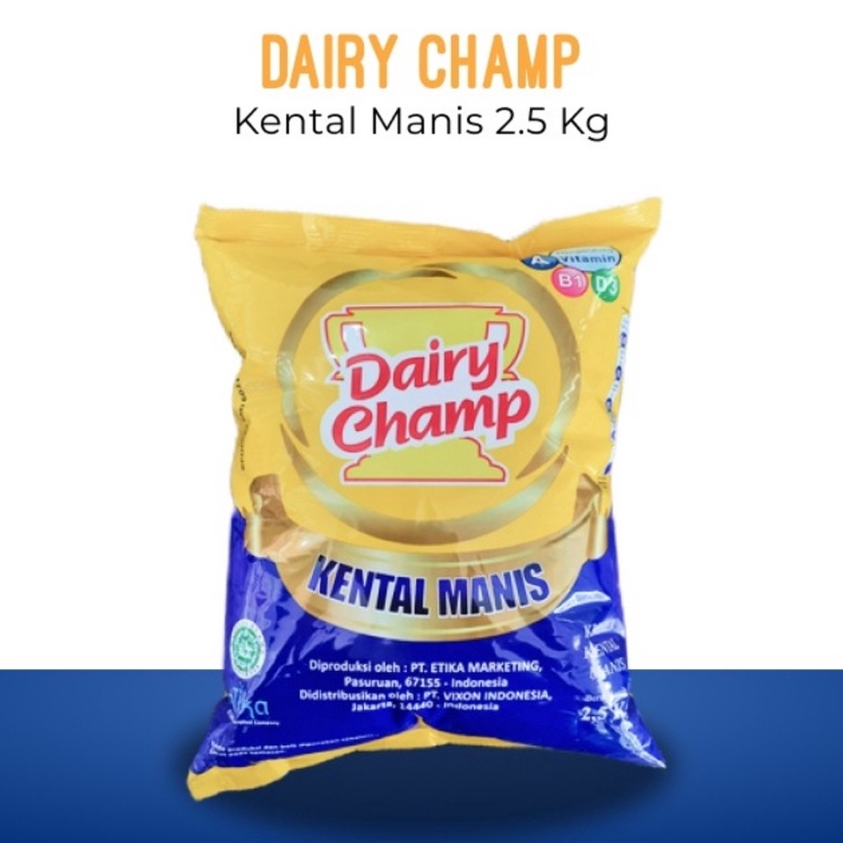 

GJDJ8321 [PROMO MURAH!!!] Susu Krimer Kental Manis SKM Dairy Champ bantal 2,5 kg