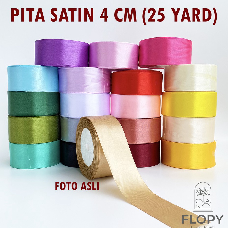 

→Model Baru✳ 1 Roll Pita Satin 4 cm - 25 yard / 22 meter W94 ✸