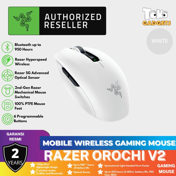 Razer Orochi V2 White - Wireless Gaming Mouse