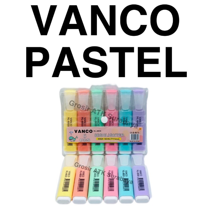 

Restok Gan ( Dapat 6 Pcs ) Stabilo Highlighter Set Vanco Warna Pastel HL-515 F0R