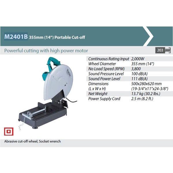 Mesin Cutting Wheel Mesin Potong Besi Cut Off Maktec Mt243 Mt 243