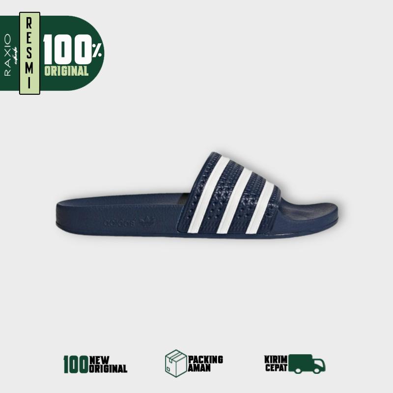 Sepatu Sandal Adidas Adilette Slide Navy Blue White Original Ori Asli BNIB Murah