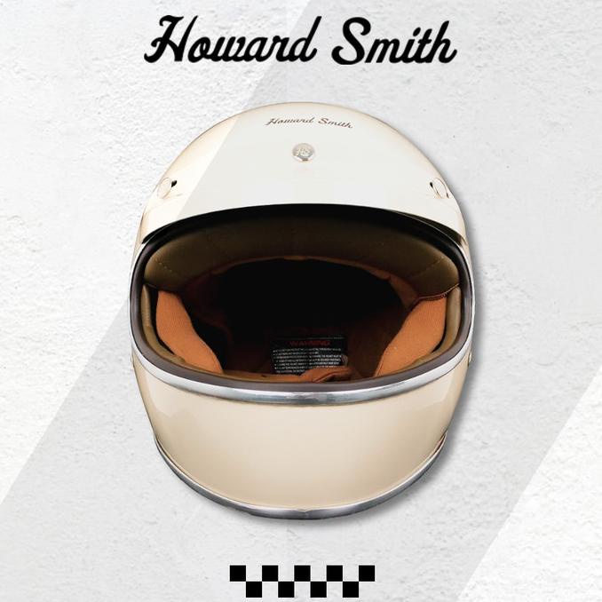 Howard Smith Helm Full Face Retro Original - Avorio Naide