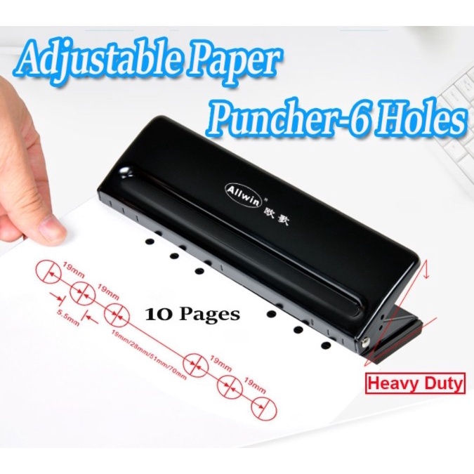 

Terlaris Gt 6 Lubang Pembolong Kertas / Alat Pelubang Kertas 6 Hole Punch Paper