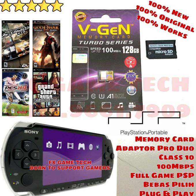 MMC Memory Card PSP PlayStation Portable Full Game + Adaptor Pro Duo