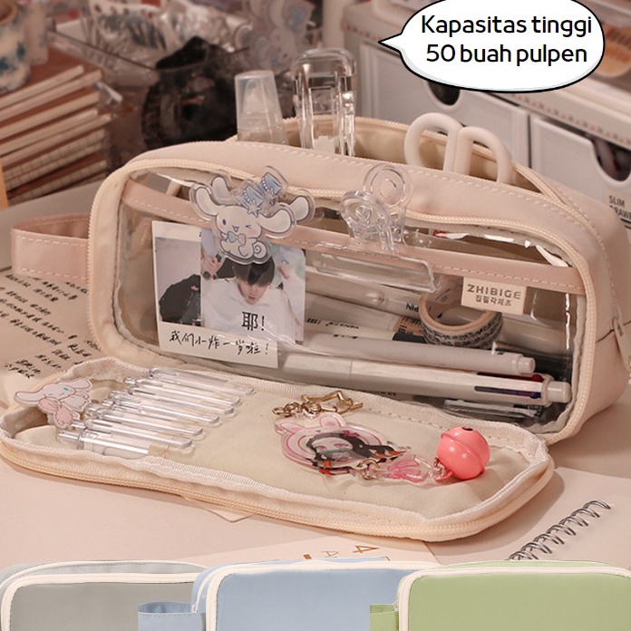 

GBGR4057 Free Ongkir Large Capacity Kawaii Pencil Cases flip Pencil Bag Pouch Holder Box for Girls Office Student Stationery Organizer School Supplies