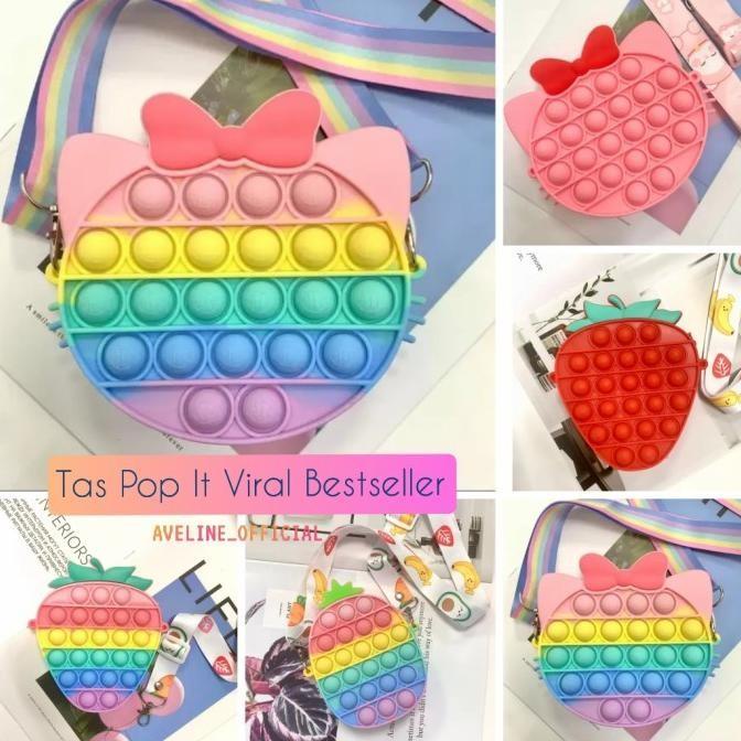 MAINAN TERBARU TAS POP IT ANAK/SLING BAG POP IT RAINBOW/BAG POP IT