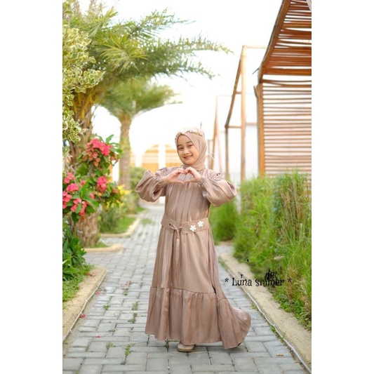 Baju Gamis Anak Khalila Polos // Baju Anak Polos  //Baju Anak Katun // Baju Anak 4th 5th 6th 7th 8th