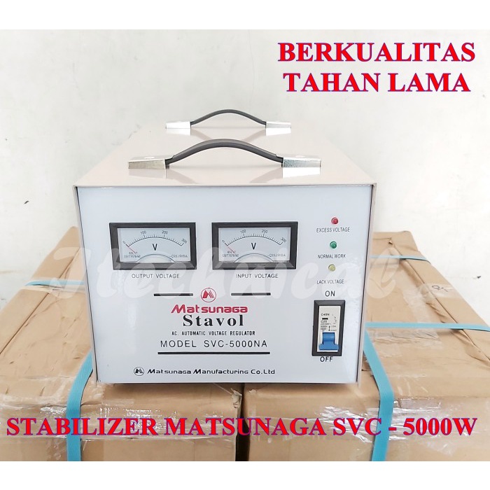 Terlaris Stavolt Svc 5000W Matsunaga / Stabilizer Svc 5000Va Mts / 5000 Watt