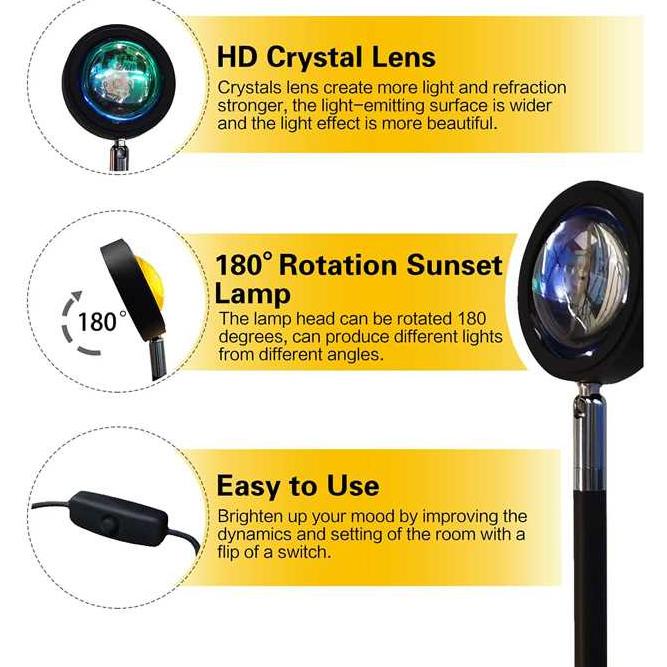 Terbaru Apen Lampu Sorot Dekorasi Kamar Led Sunset Lamp || Lampu Live Dekorasi Foto Aestetic Barang 