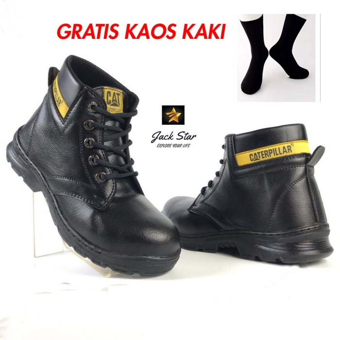 ALAT KESELAMATAN SEPATU SAFETY BOOTS WORK UJUNG BESI CATERPILLAR PROYEK TERMURAH ORIGINAL