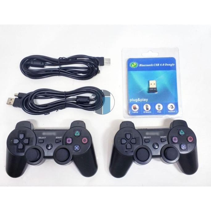 Joystick Gamepad PC Wireless ( 2 Stik PS3 + 2 Kabel + 1 Bluetooth )