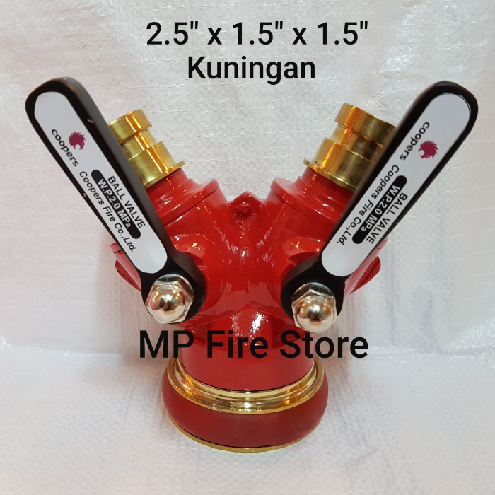 Y Connection 2 Handle 2.5 x 1.5 x 1.5 Kuningan Fire Breaching Hydrant