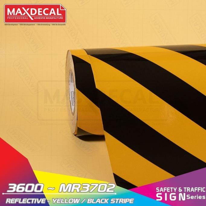 

Buruan serbu] [5cm] MAXDECAL Yellow Black Zebra Hitam Kuning ROLL Reflective Police