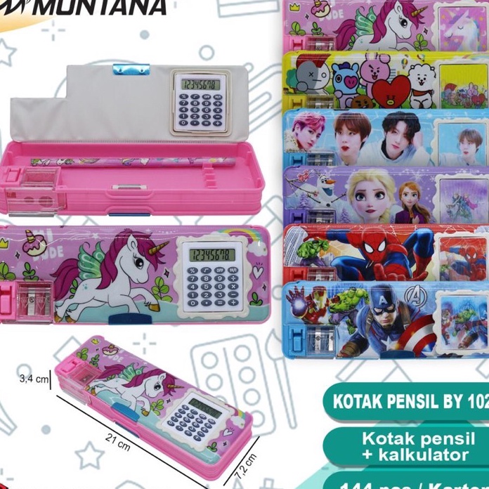 

HQST1403 Jangan Sampai Kehabisan!!! kotak pensil ada kalkulator makin praktis gratis isi pensil