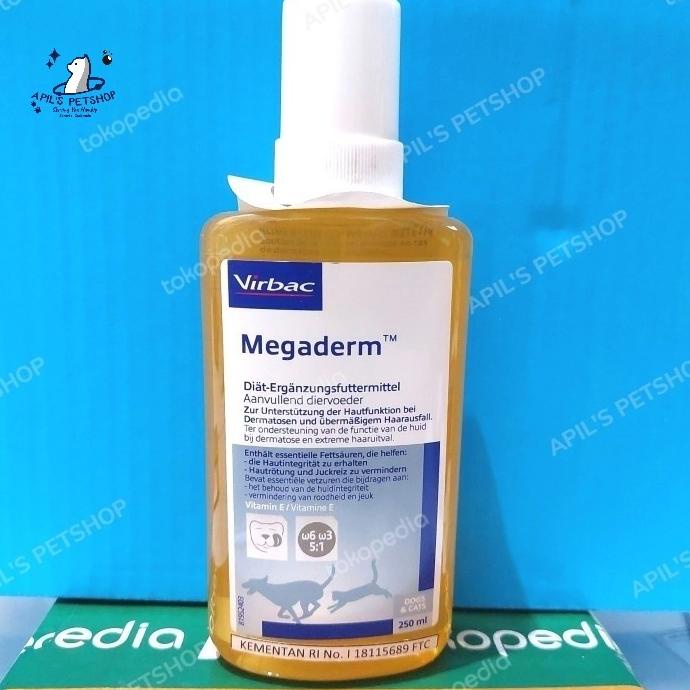 VIRBAC MEGADERM BOTOL 250 ML - VITAMIN UNTUK BULU KUCING DAN ANJING