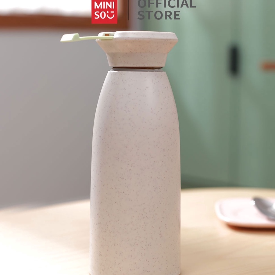 VGYJ6022 Terbaru Miniso Official botol kaca 350ml botol air minum portable Jerami gandum telescopic 