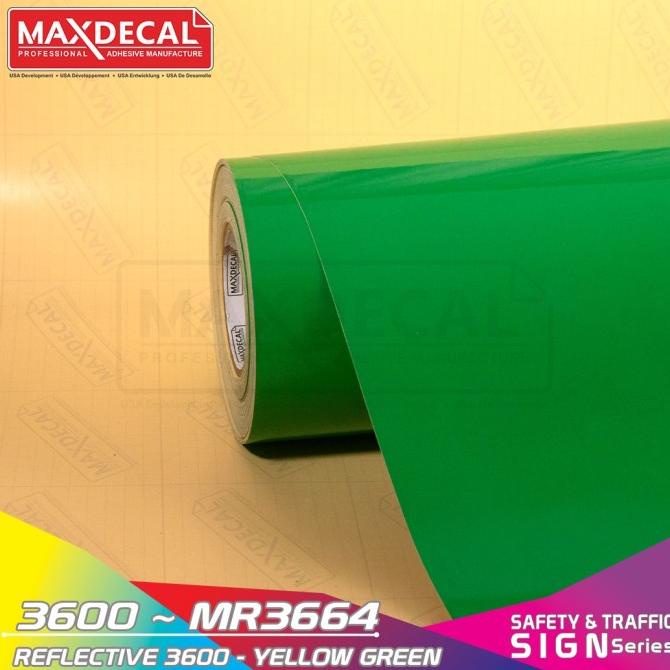 

$+$+$+$+] [60cm] MAXDECAL Reflective YELLOW GREEN 3664 Scotchlite Hijau Daun