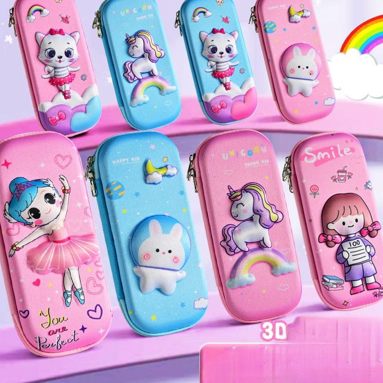 

✿Big Sale➱ Kotak Pensil Anak Tempat Alat Tulis 3D Karakter Timbul / Kotak Pencil Anak Perempuan Anak Laki Laki / Kotak Pensil Karakter Lucu H72 ➚