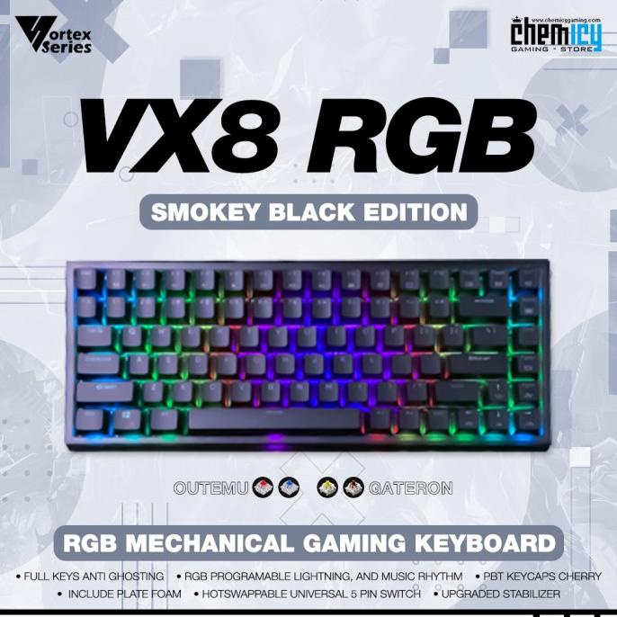 Vortex Series VX8 Smokey RGB Hotswap Mechanical Gaming Keyboard