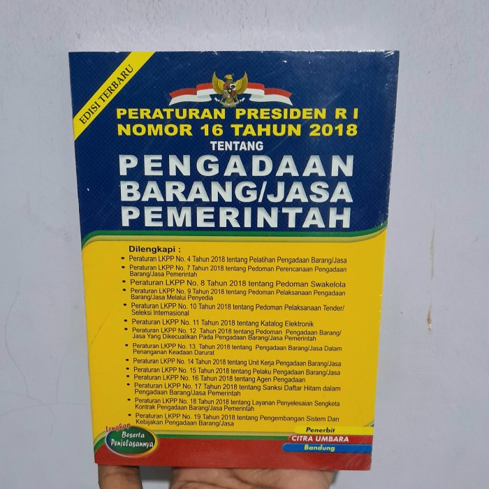 

Terlaris Buku Perpres No 16 Tahun 2018 Tentang Pengadaan Barang Jasa Pemerintah