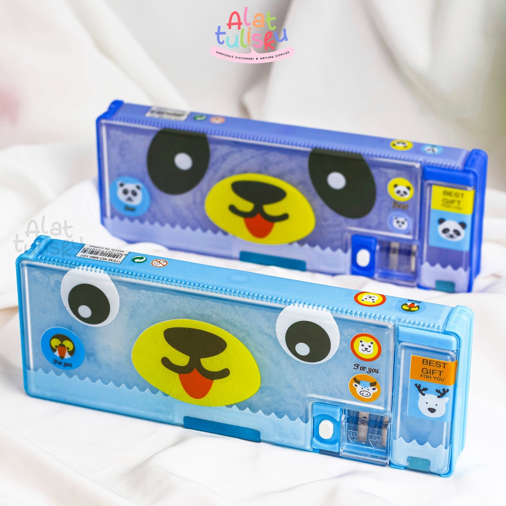 

Kotak Pensil Magnet Plus Rautan Motif Animal Warna Biru Cocok Untuk Anak Cowok Kualitas Premium