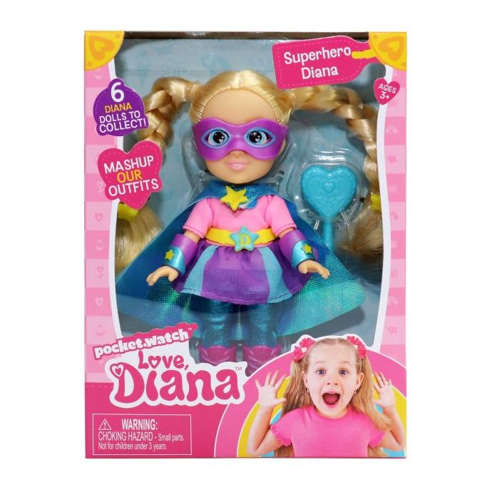Mainan anak boneka diana love diana superhero doll 6" original