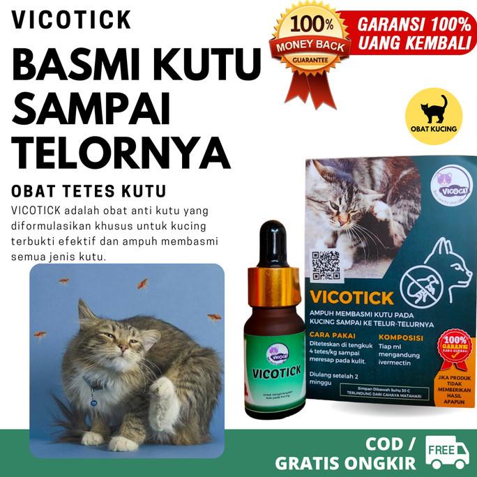 Obat Kutu Kucing AMPUH VICOTICK Basmi Kutu Sampai Telornya Aman Kitten