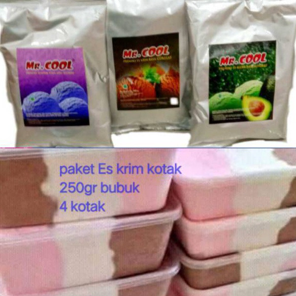 

NZMF3887 XC26619 PAKET ES KRIM KOTAK/Tepak MRCOOL 250gr/ICECREAM/PAKET USAHA ESKRIM TEPAK