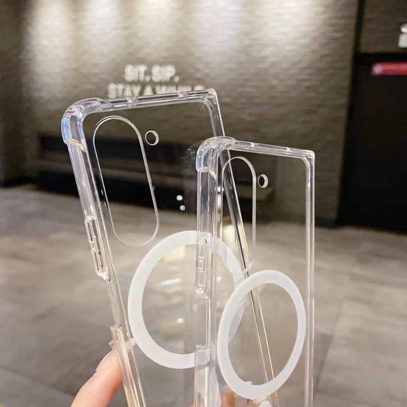 SAMSUNG Z FOLD 5 CASE AIRBAG MAGSAFE CRACK BAHAN TPU ACRYLIC SAMSUNG Z FOLD 5