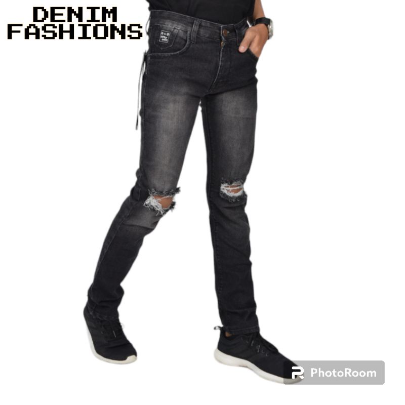 ORI-FIFTYONE DENIM Celana jeans pria Celana jeans sobek Pria Celana Jeans Panjang Sobek Pria Celana 