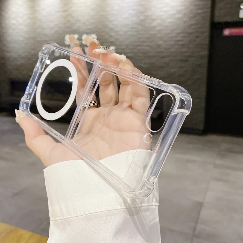 SAMSUNG Z FLIP 5 CASE AIRBAG MAGSAFE CRACK BAHAN TPU ACRYLIC SAMSUNG Z FLIP 5