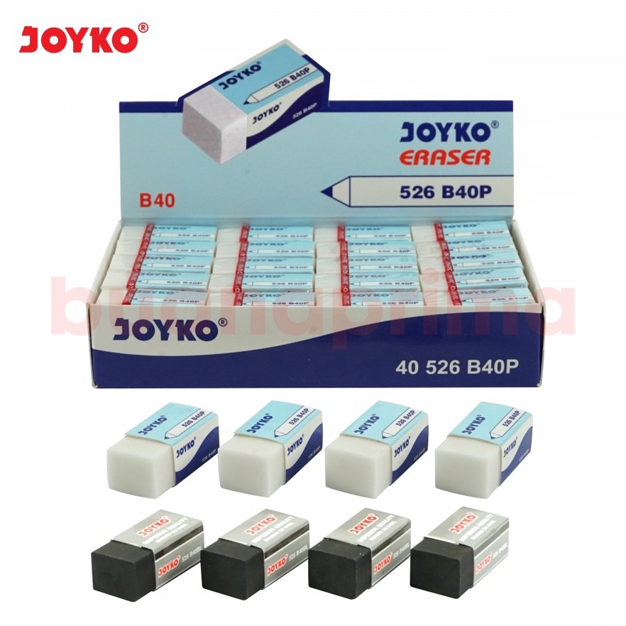 

Event Ramadhan Penghapus Pensil Joyko B40 per box isi 40 pcs Stip Eraser Pencil Putih Hitam 284