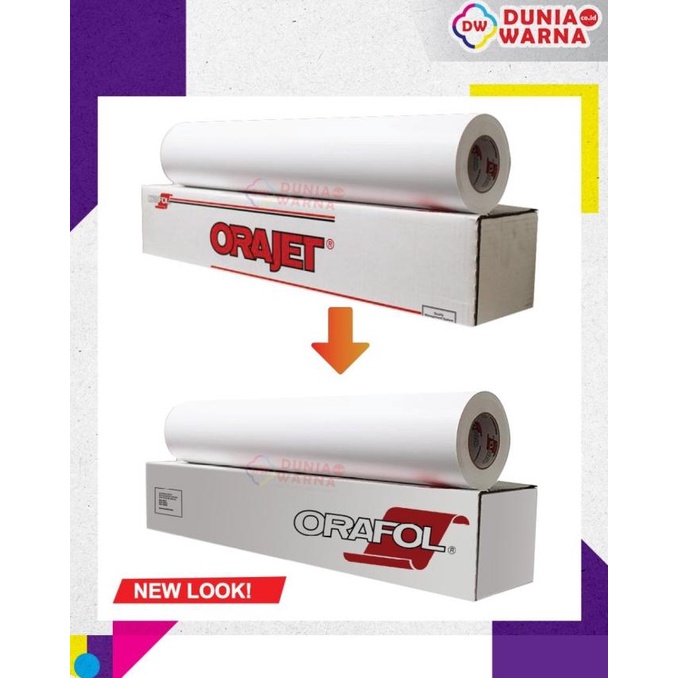 

*$*$*$*$] NEW ORAJET 105 cm Roll 50 m Digital Printing Sticker Vinyl Lem Bening